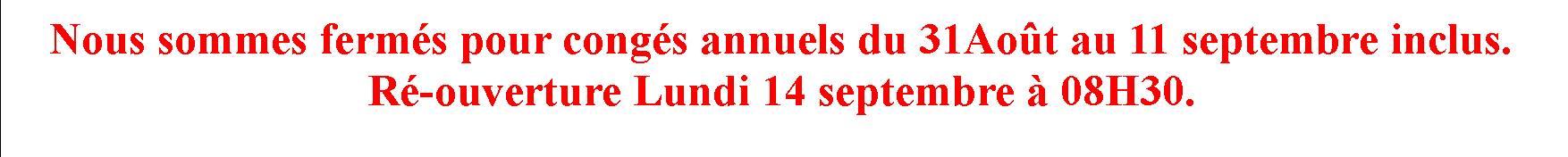 Marius Bonal Apéritifs et liqueurs -congés annuels du 01 au 12 septembre 2025
