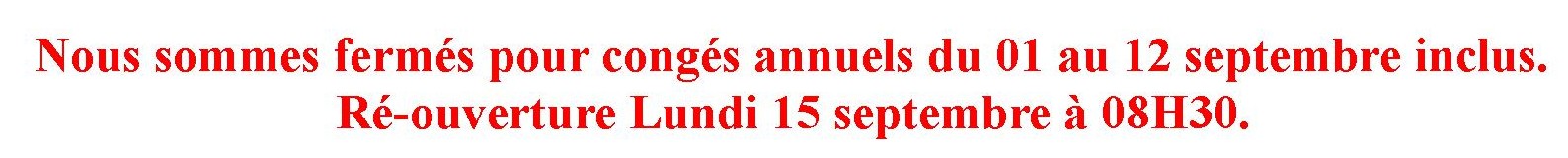 Marius Bonal Apéritifs et liqueurs -congés annuels du 01 au 12 septembre 2025
